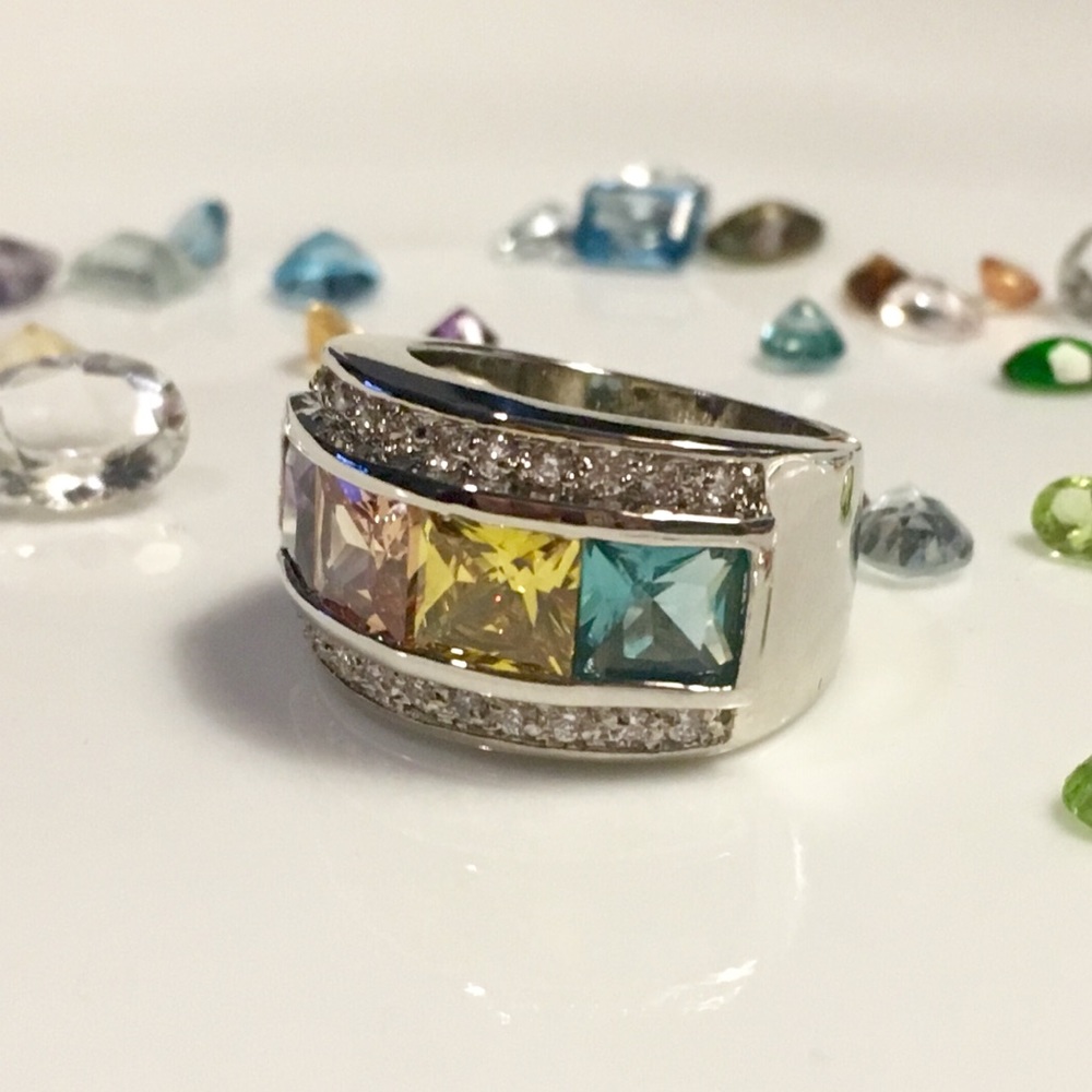 🎀BOGO🎀 LC Multi-Gemstone Ring, Sterling 925 - Picture 5 of 6